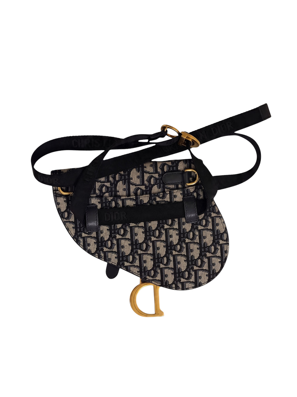 Dior Monogram Saddle Waist Bag Beige/ Navy