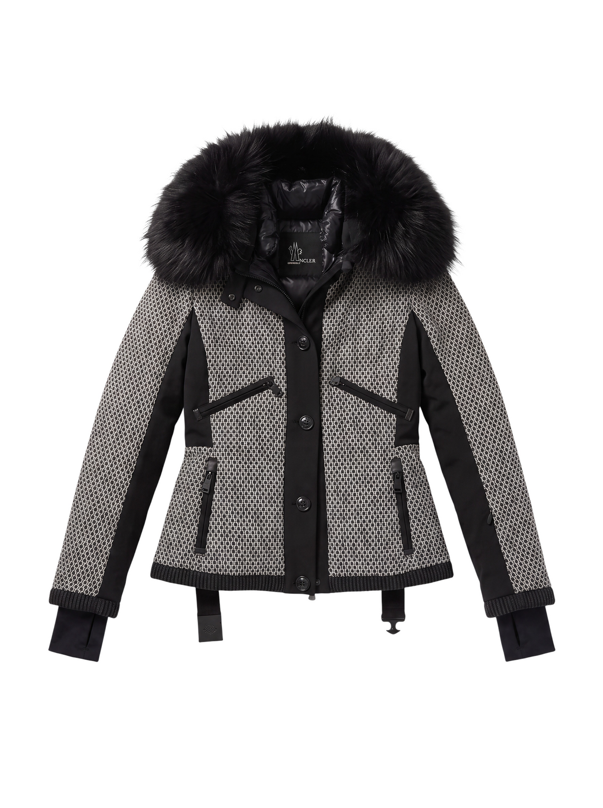 Moncler Fur Collar Ski Jacket Black/ White 8
