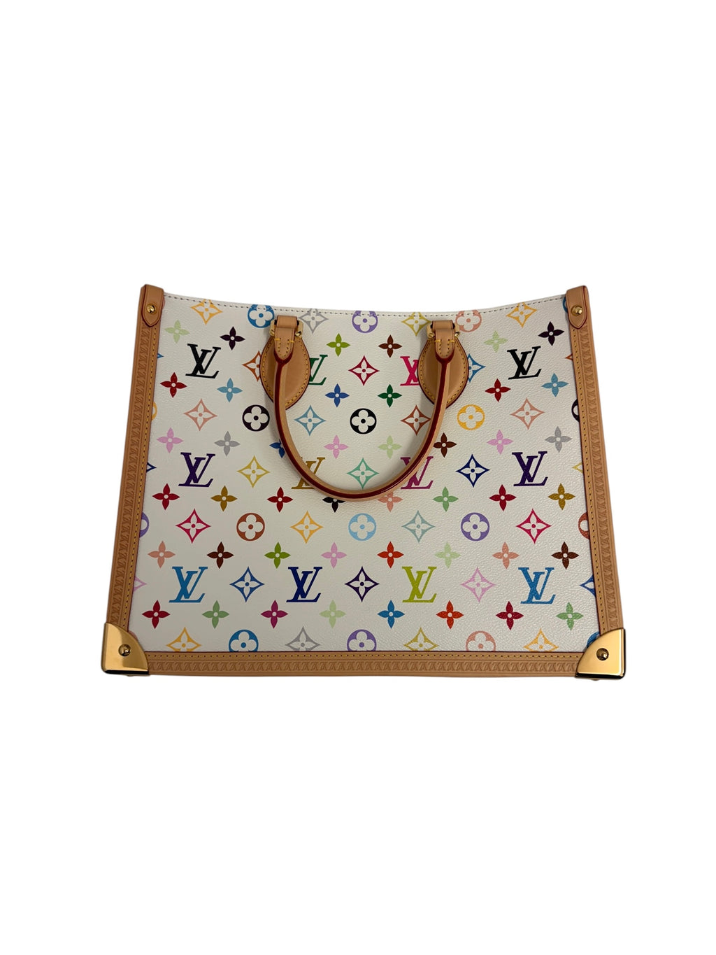Louis Vuitton X Takashi Murakami OnTheGo Trunk MM Handbag White/ Multi Coloured