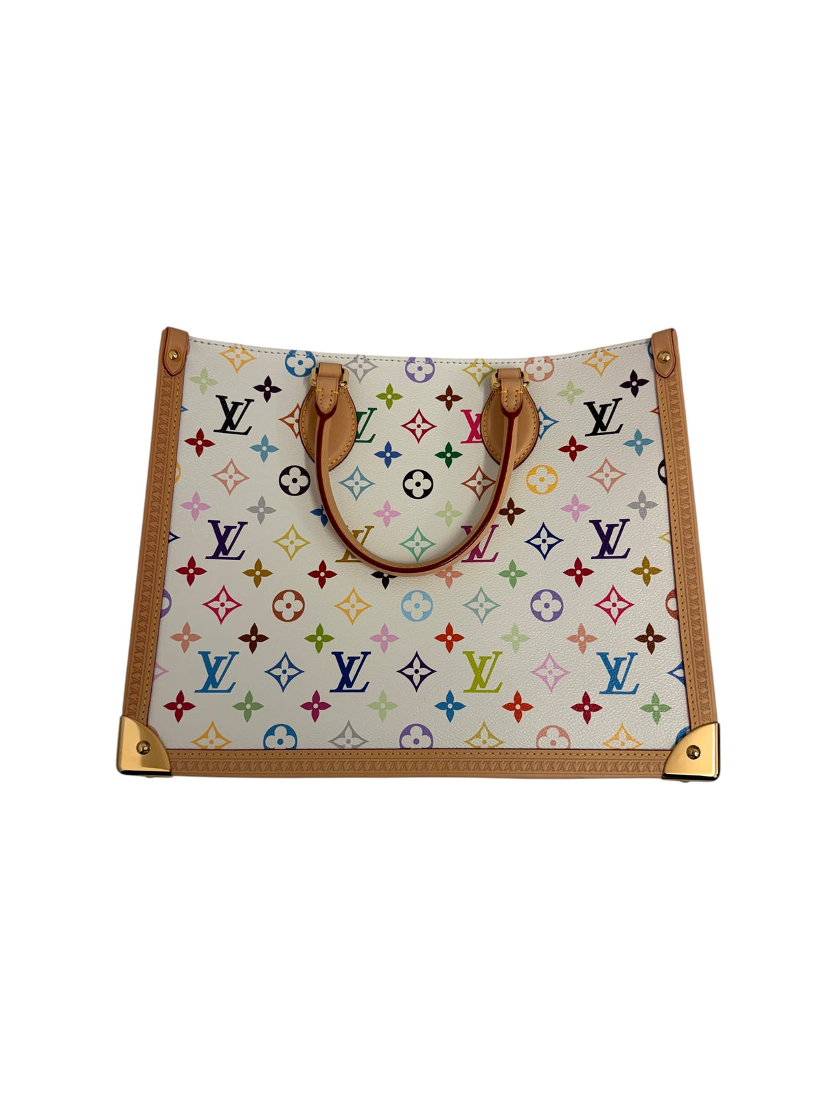 Louis Vuitton X Takashi Murakami OnTheGo Trunk MM Handbag White/ Multi Coloured