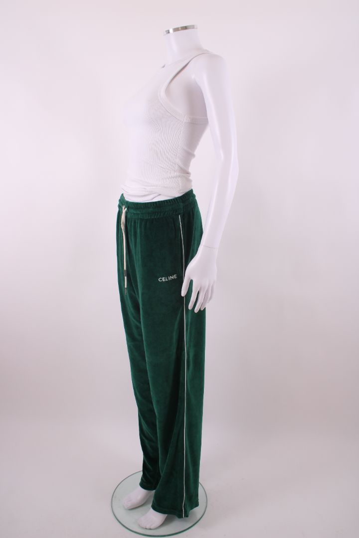Celine Velour Joggers Green XS