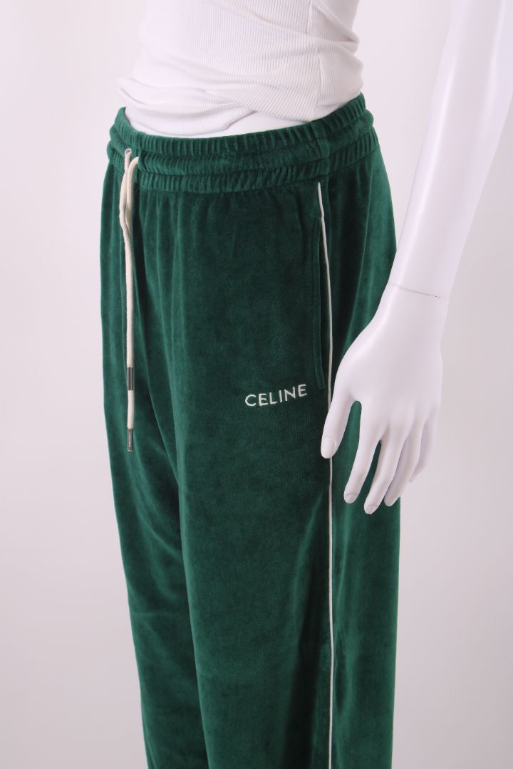 Celine Velour Joggers Green XS