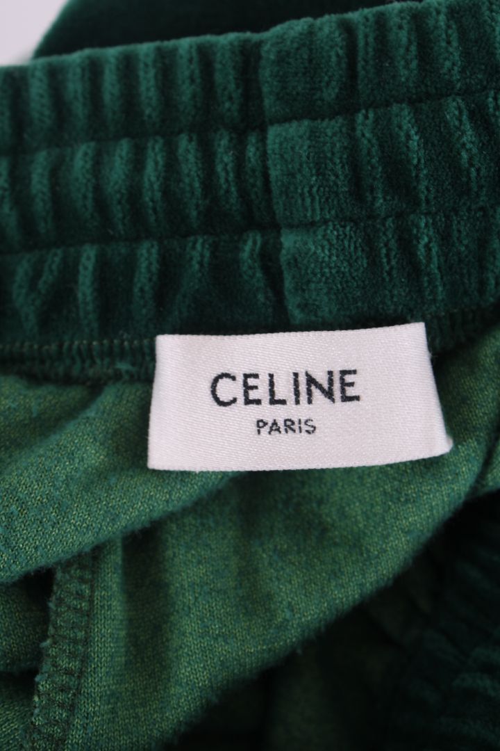 Celine Velour Joggers Green XS