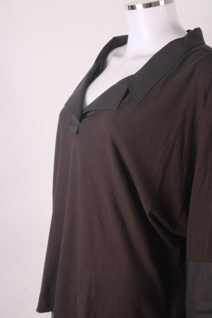 Annette Gortz L/S V Neck Top Brown M