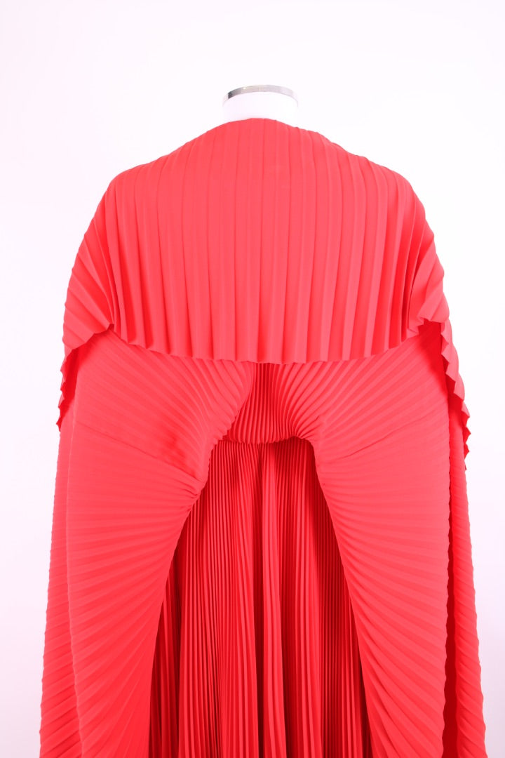 Balenciaga Cruise 2024 Caped Pleated Gown Red 10
