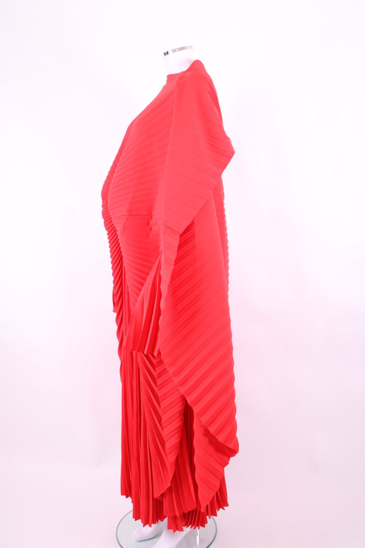 Balenciaga Cruise 2024 Caped Pleated Gown Red 10