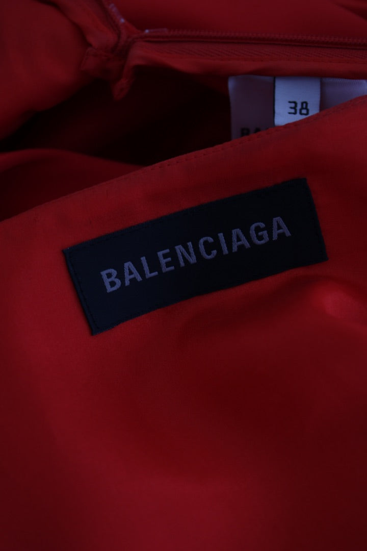 Balenciaga Cruise 2024 Caped Pleated Gown Red 10