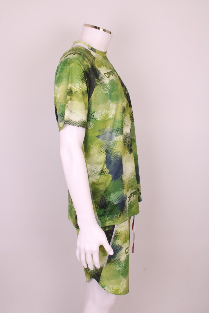 Off-White Printed Shorts & Top Green M / L