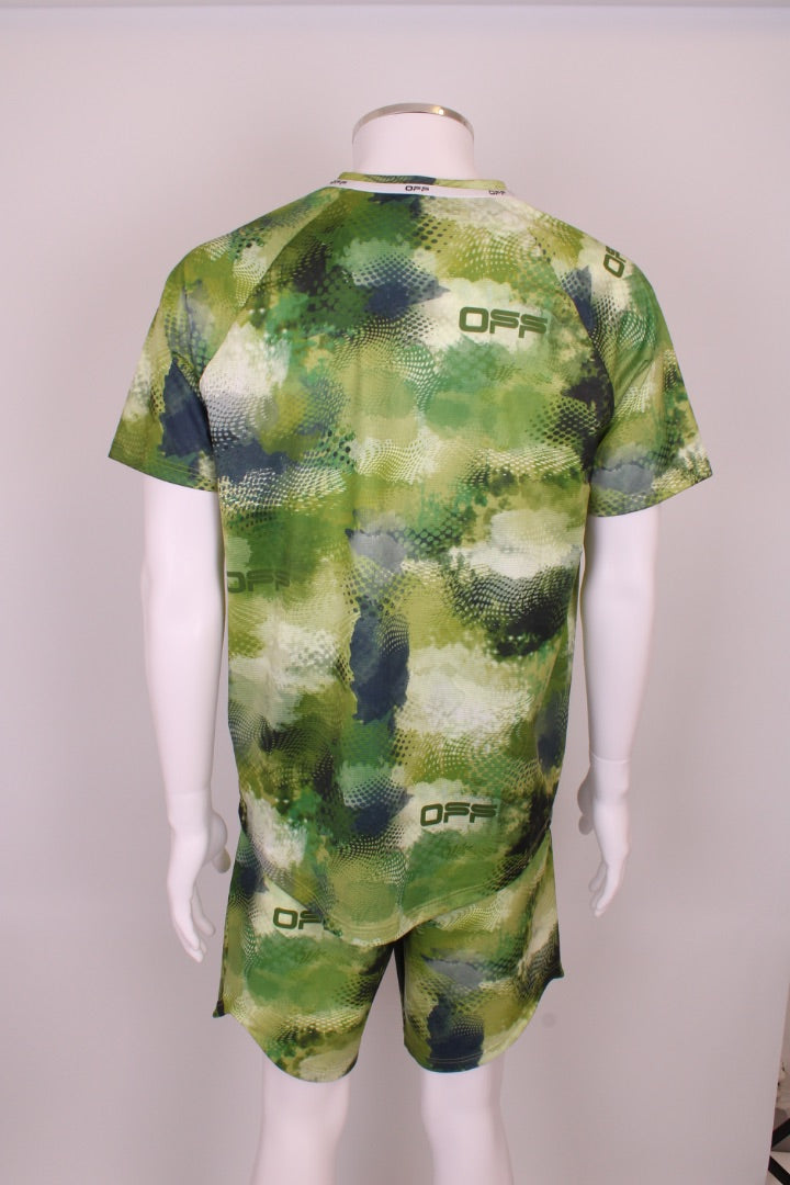 Off-White Printed Shorts & Top Green M / L