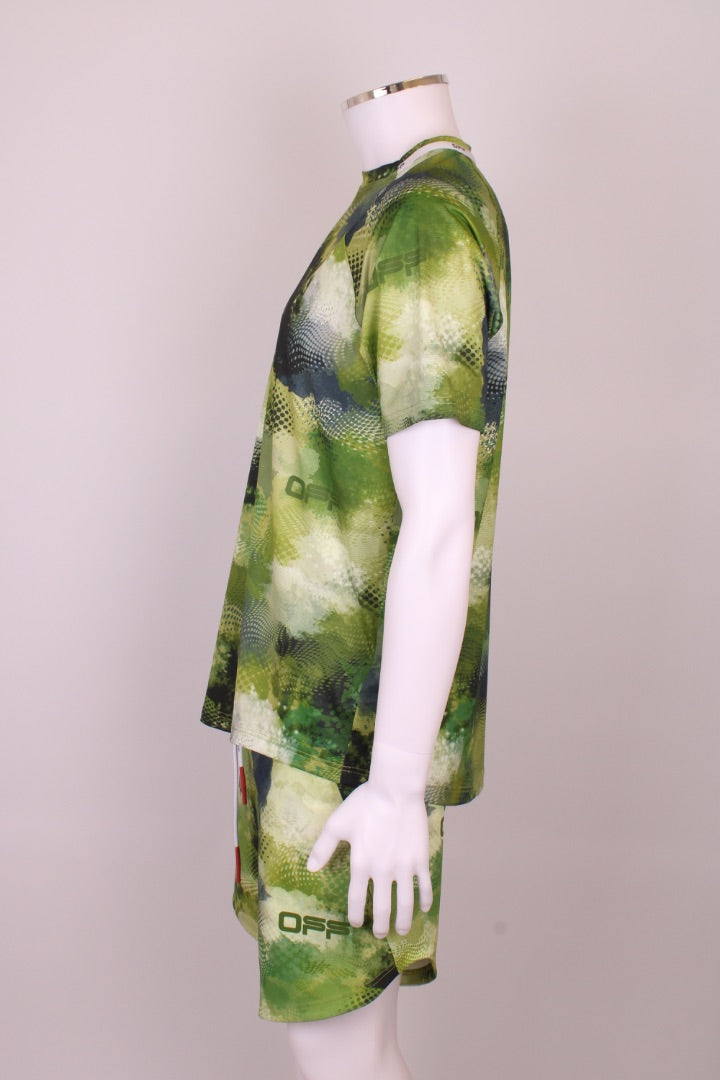 Off-White Printed Shorts & Top Green M / L