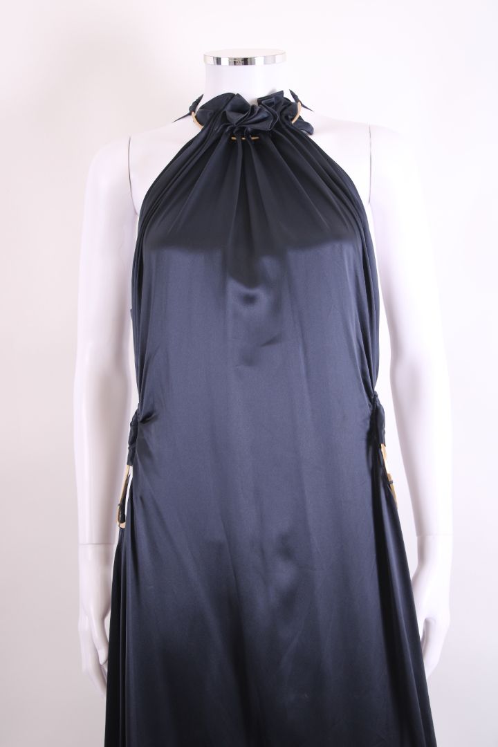 Cult Gaia Iris Maxi Halter Dress Navy M