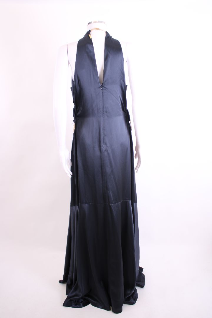 Cult Gaia Iris Maxi Halter Dress Navy M