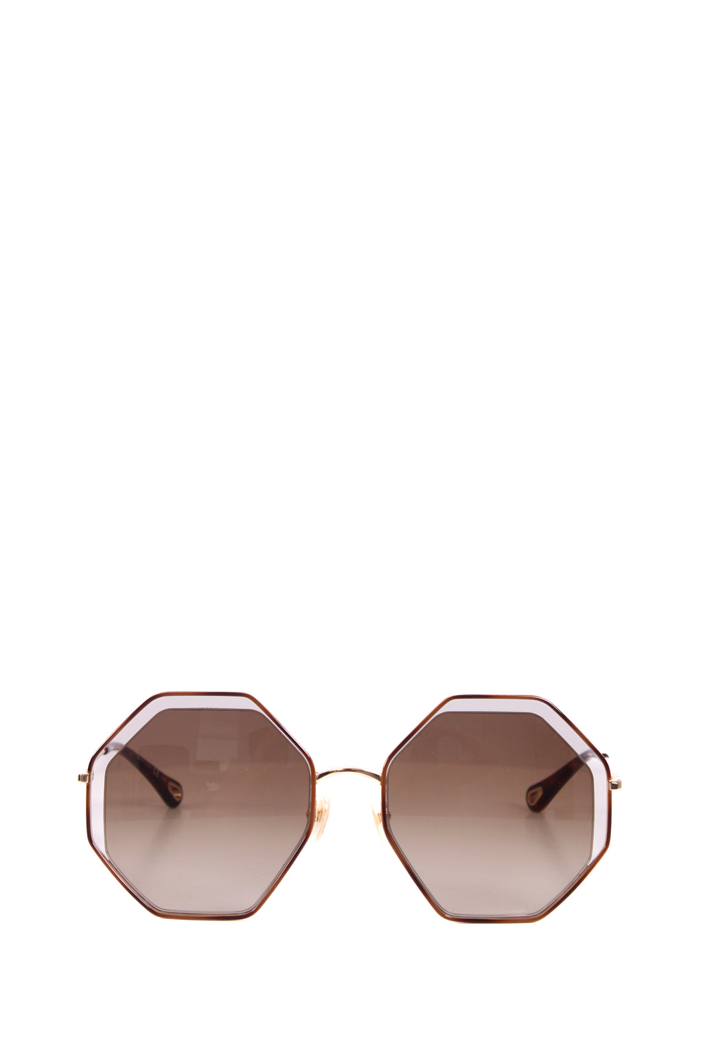 Chloe Poppy Hexagonal Sunglasses Gold