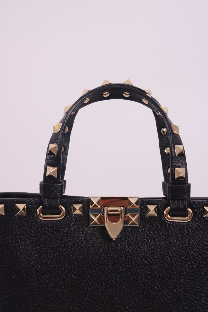 Valentino Rockstud Mini Shopping Bag Black