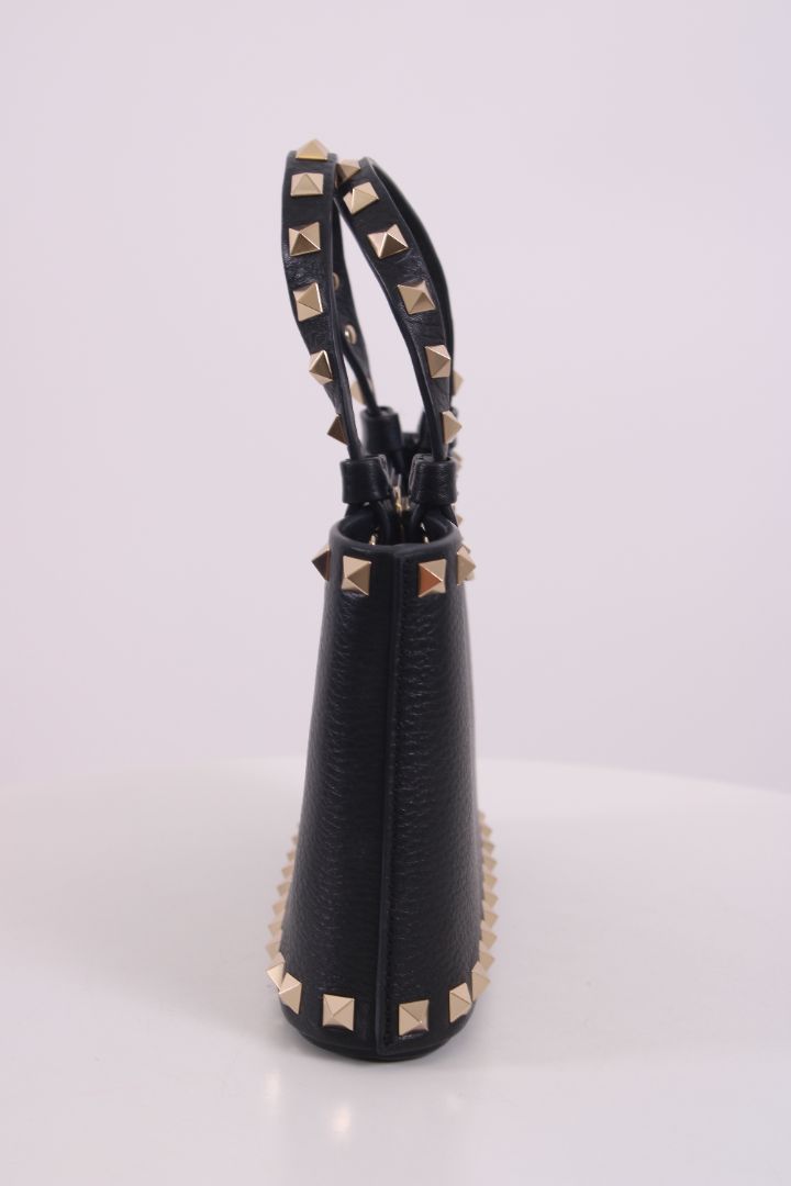 Valentino Rockstud Mini Shopping Bag Black