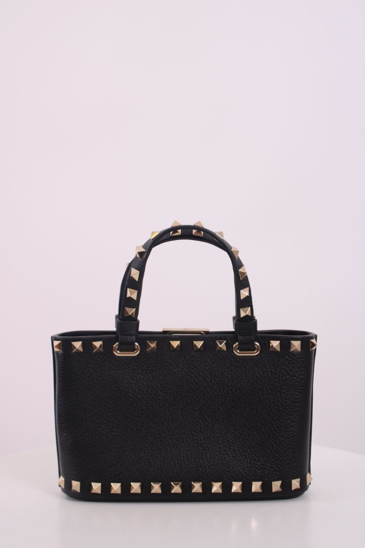 Valentino Rockstud Mini Shopping Bag Black