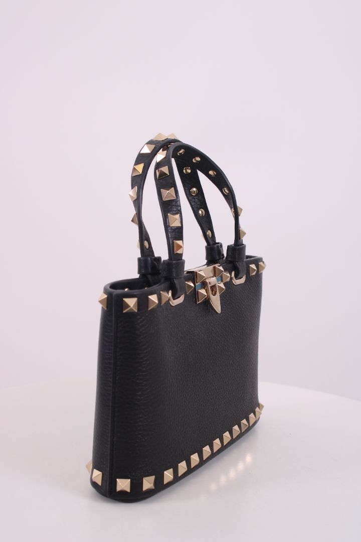 Valentino Rockstud Mini Shopping Bag Black