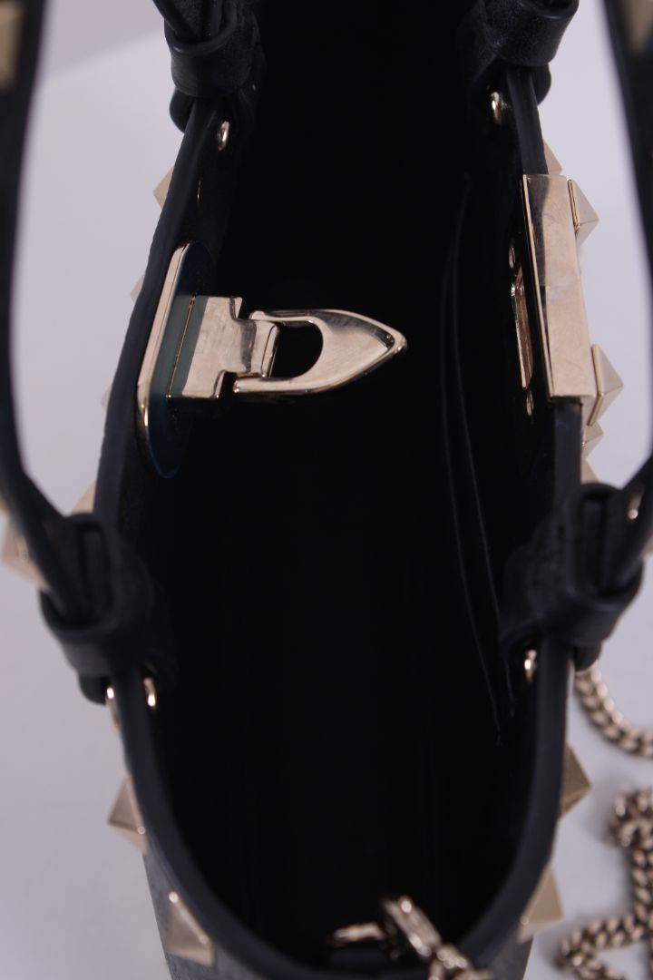 Valentino Rockstud Mini Shopping Bag Black