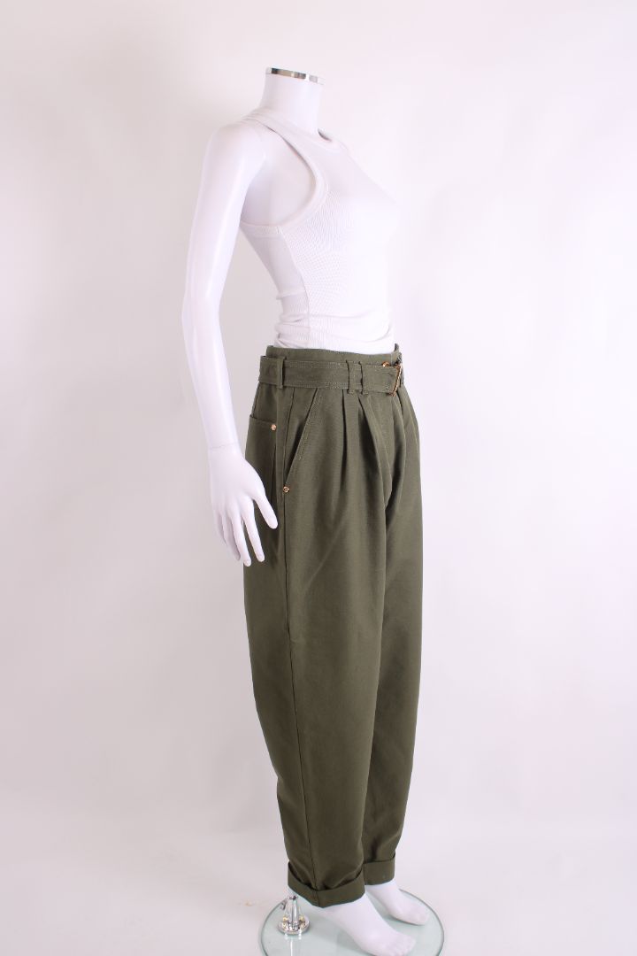 Balmain Belted Cargo Trousers Khaki 12