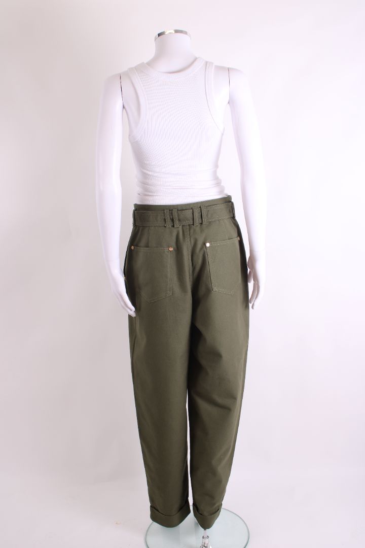 Balmain Belted Cargo Trousers Khaki 12