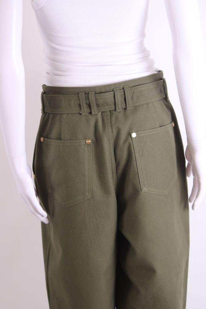 Balmain Belted Cargo Trousers Khaki 12