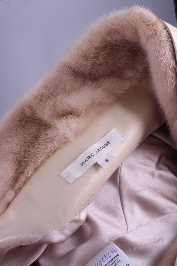 Marc jacobs leather mink trim Cream S