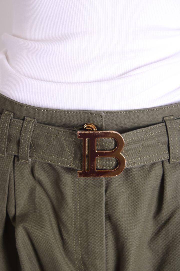 Balmain Belted Cargo Trousers Khaki 12