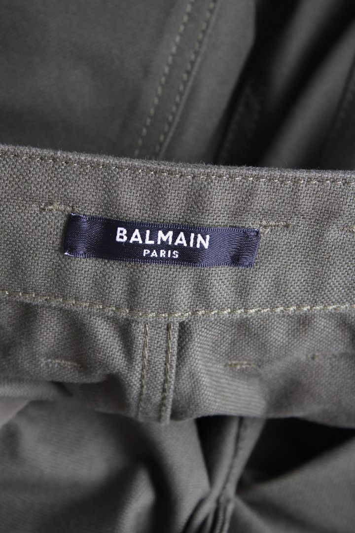 Balmain Belted Cargo Trousers Khaki 12