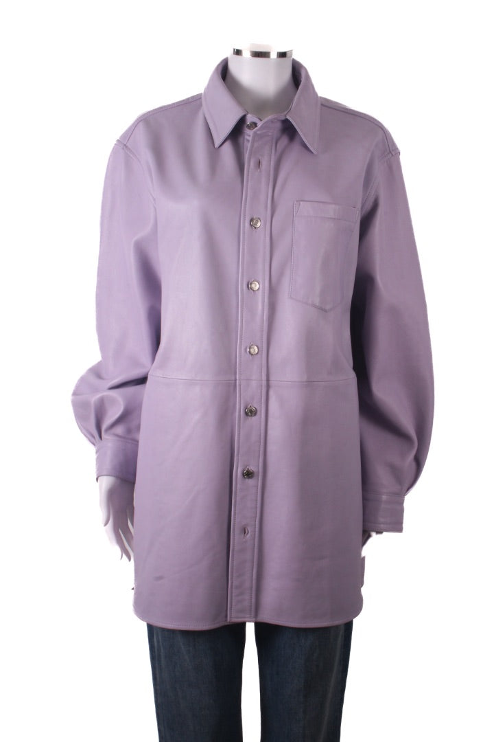 Uterque Leather Shacket Lilac M