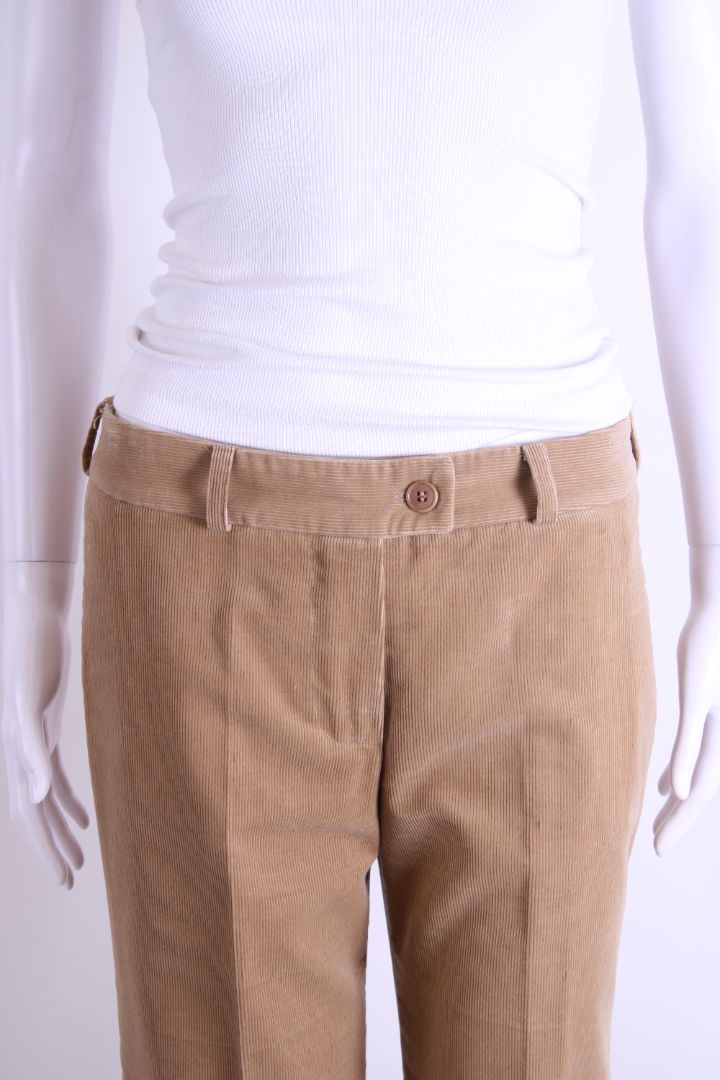Chloe Cord Flare Trousers Beige 10