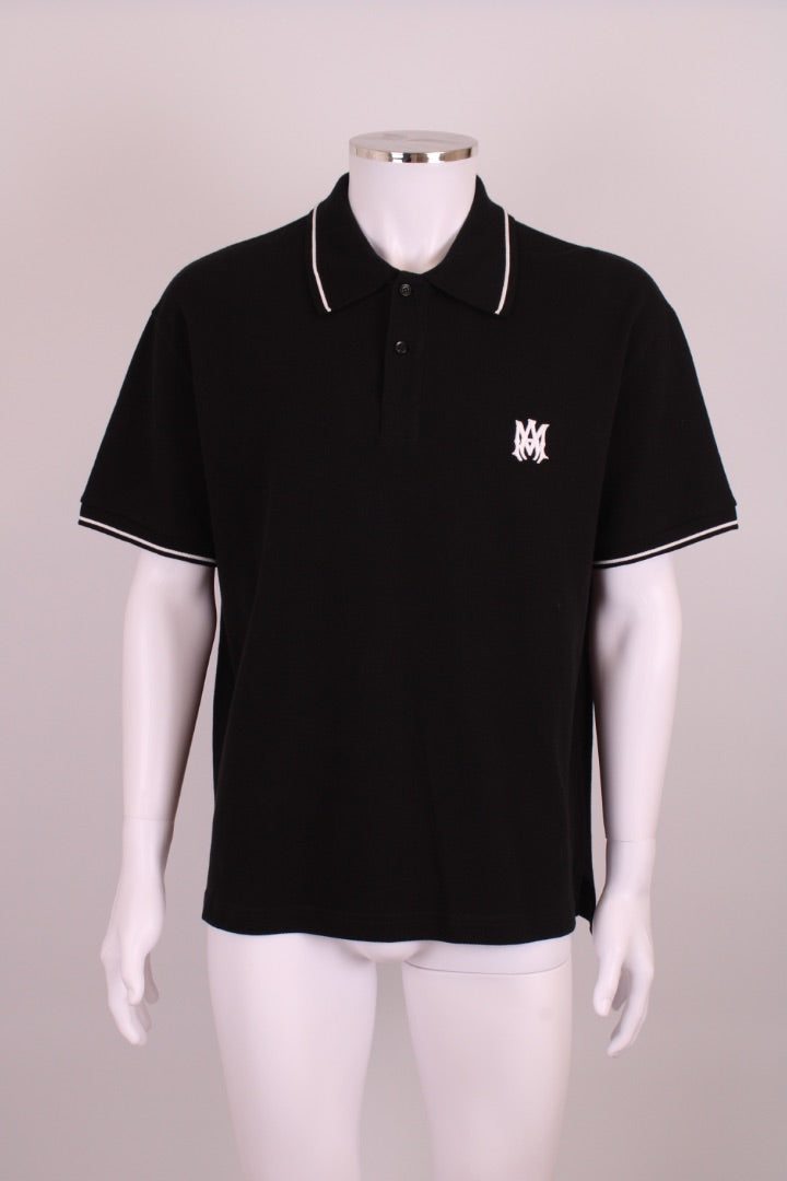Amiri S/S Polo Shirt Black/ White L
