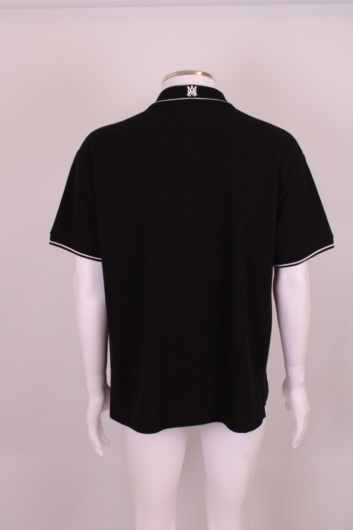 Amiri S/S Polo Shirt Black/ White L