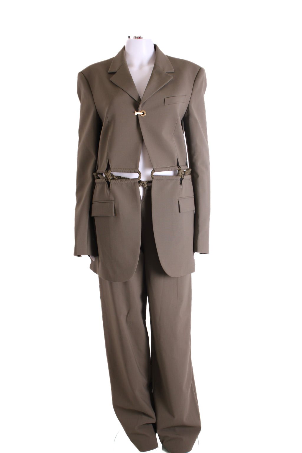 Dion Lee Rope Detail Trouser Suit Khaki M