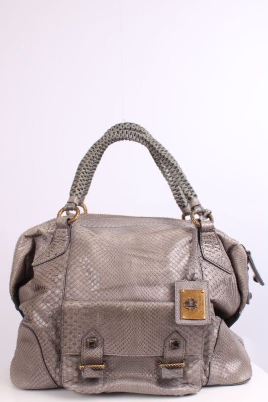 Roberto Cavalli Snake skin handbag Grey