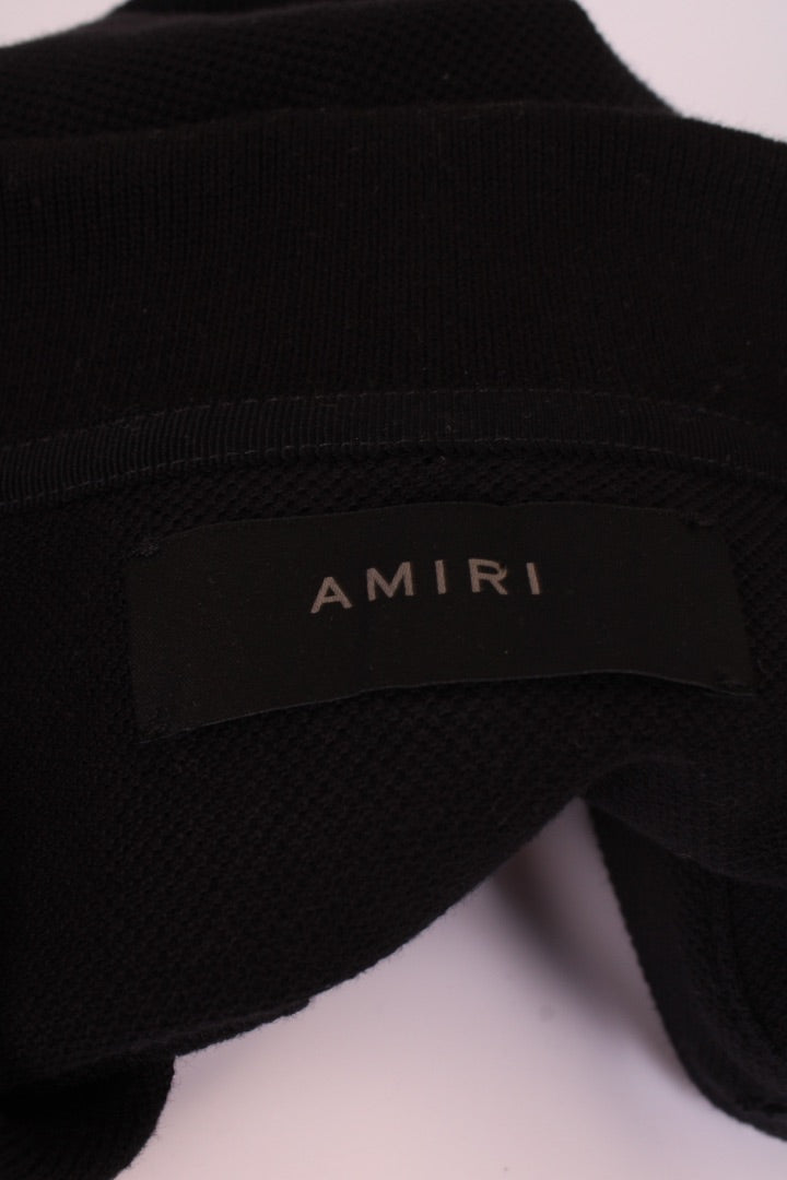Amiri S/S Polo Shirt Black/ White L