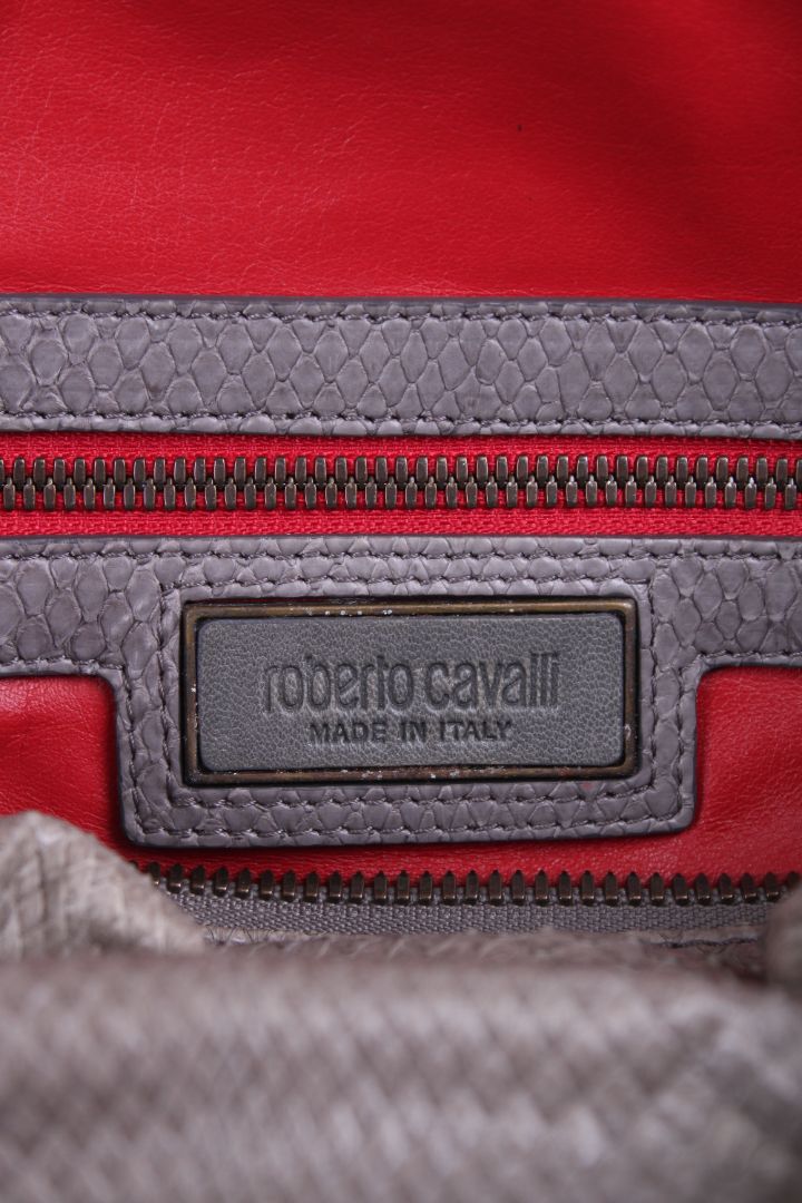 Roberto Cavalli Snake skin handbag Grey