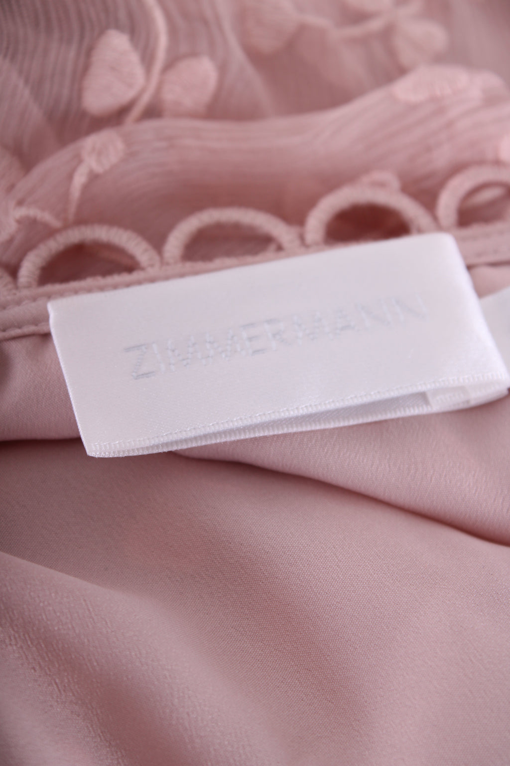 Zimmermann One Shoulder Ruffle Playsuit Blush Pink 14
