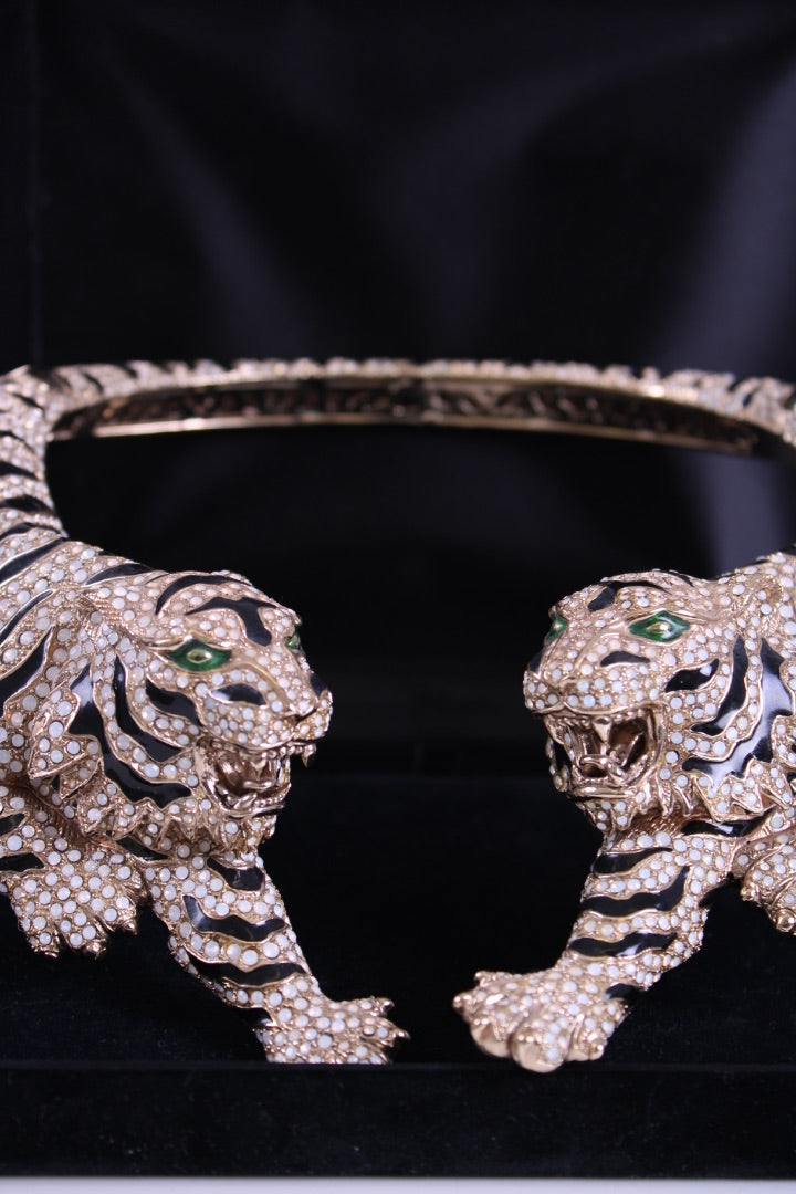 Roberto Cavalli Swarovski Tiger Necklace Gold Plated