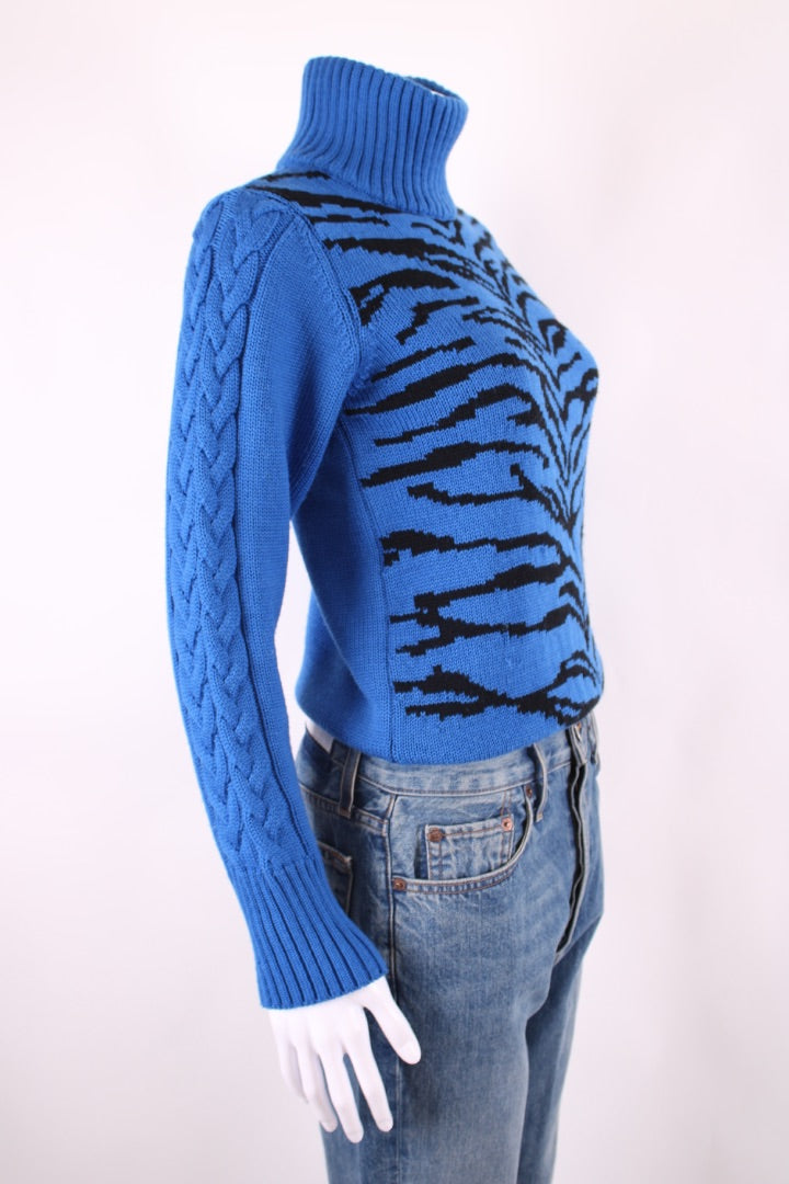 Rossignol X JCC L/S Roll Neck Tiger Jumper Blue/ Black M