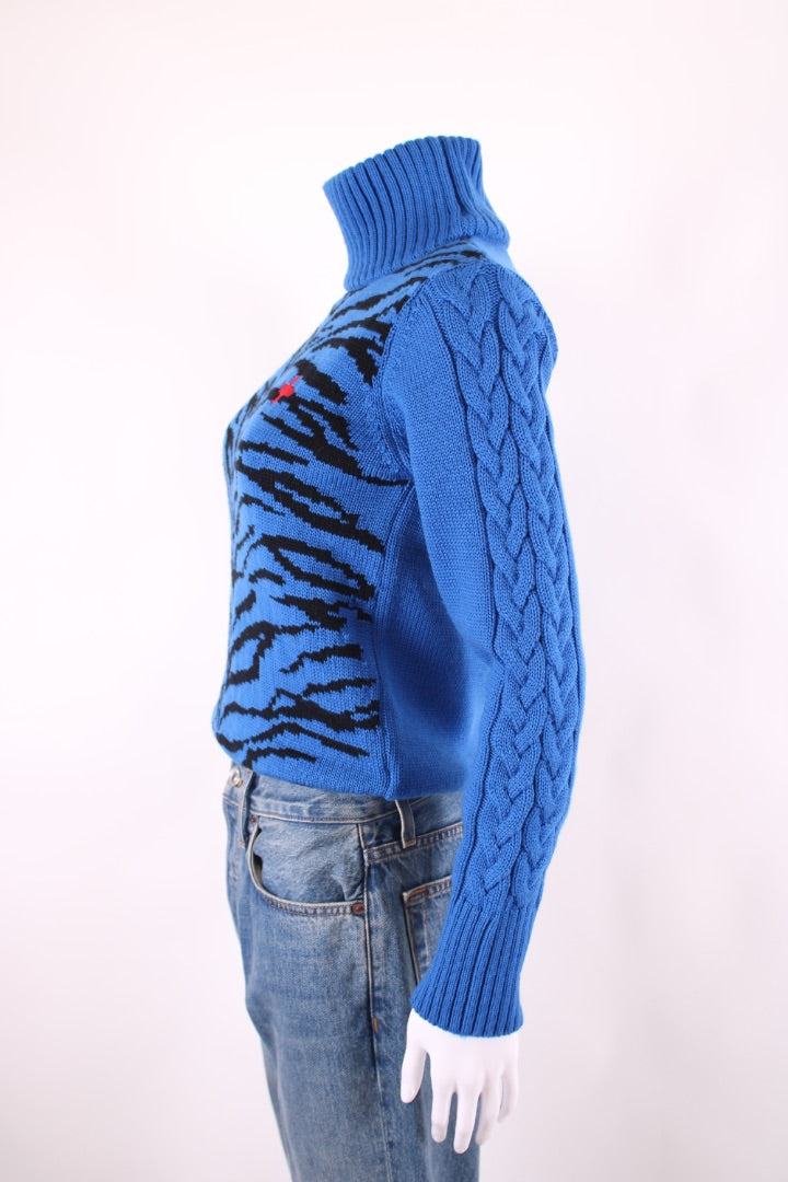 Rossignol X JCC L/S Roll Neck Tiger Jumper Blue/ Black M
