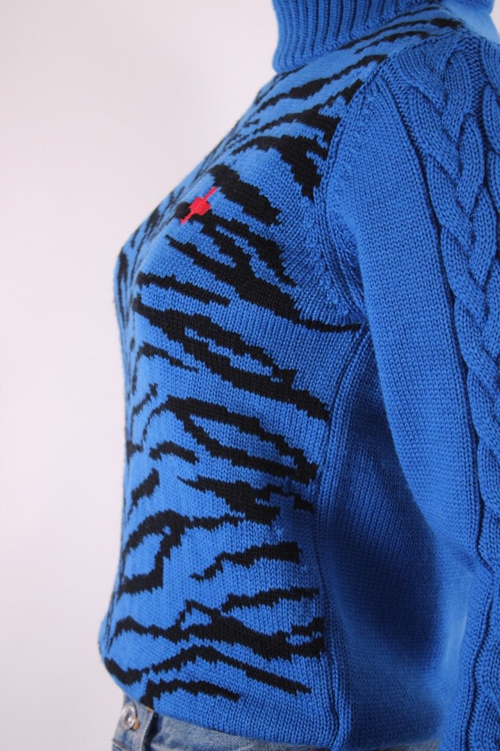 Rossignol X JCC L/S Roll Neck Tiger Jumper Blue/ Black M