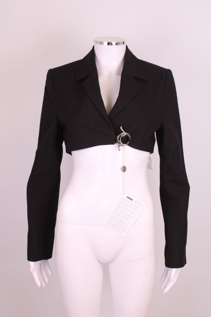 Ganni Cropped Jacket Black 6