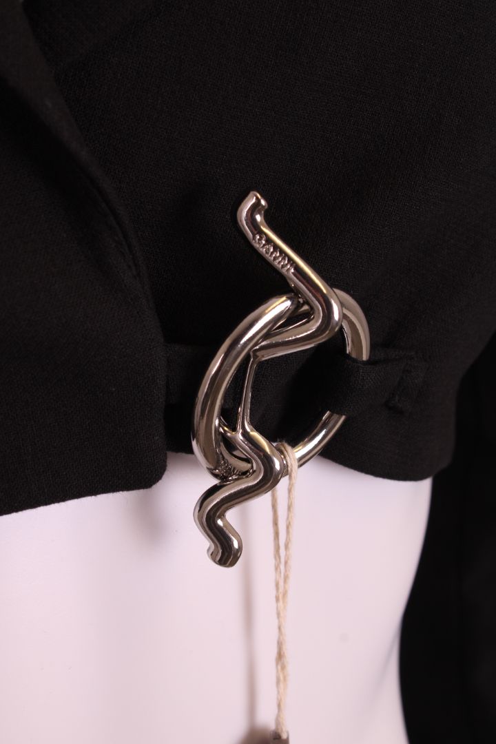 Ganni Cropped Jacket Black 6