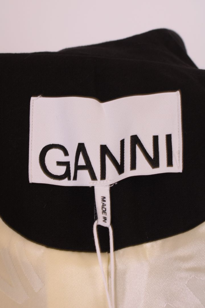 Ganni Cropped Jacket Black 6