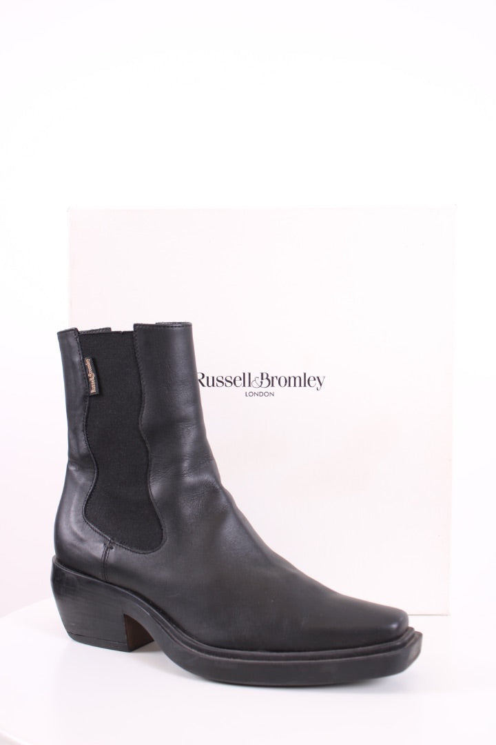 Russell & Bromley Cowboy Ankle Boots Black 39