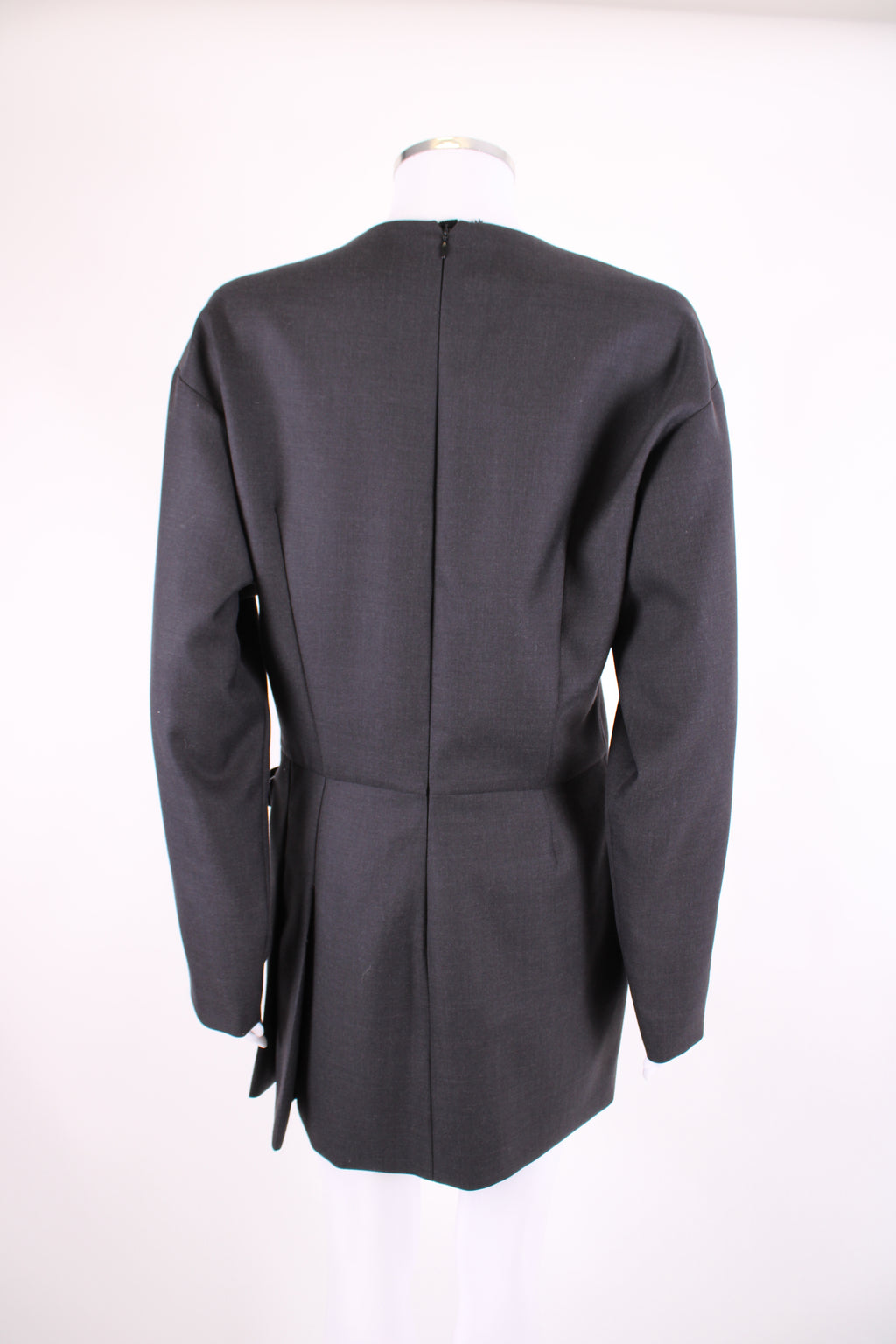 Prada L/S Belt Detail Dress Grey M