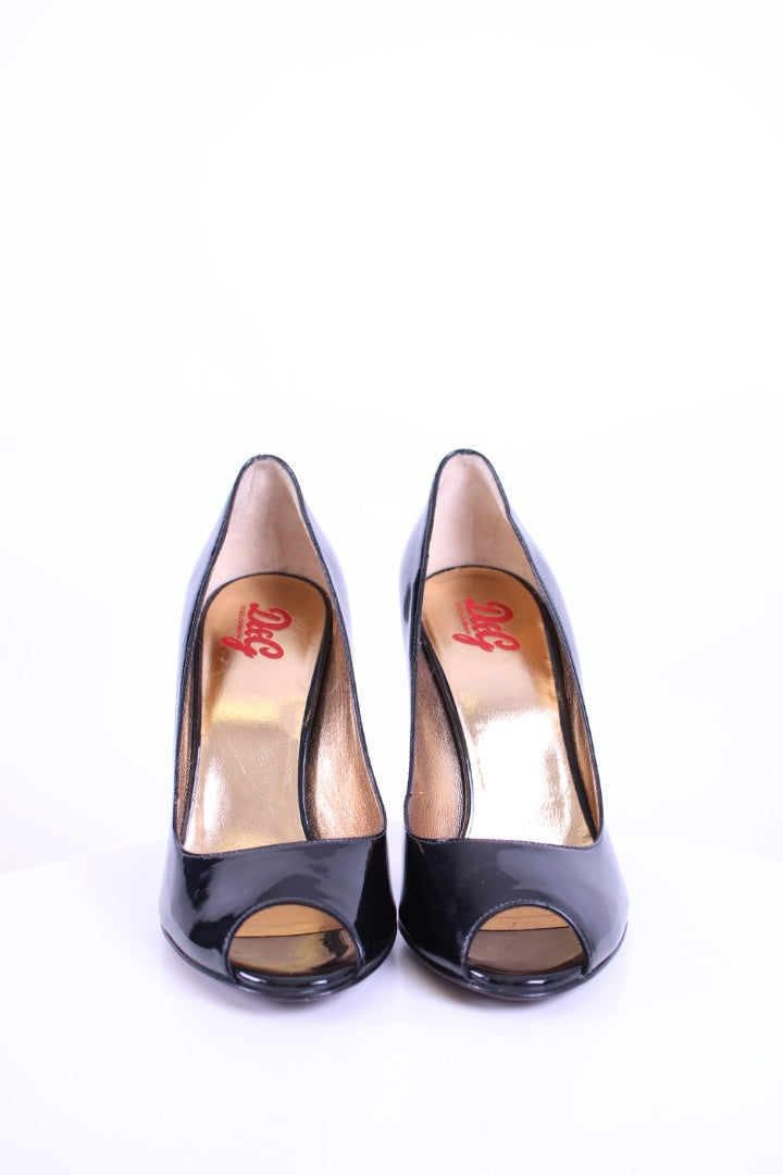 D&G Patent Peep Toe Heels Black 39
