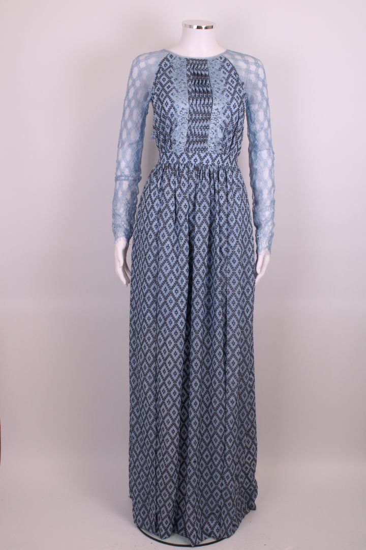 Temperley London L/S Lace Dress Blue 8
