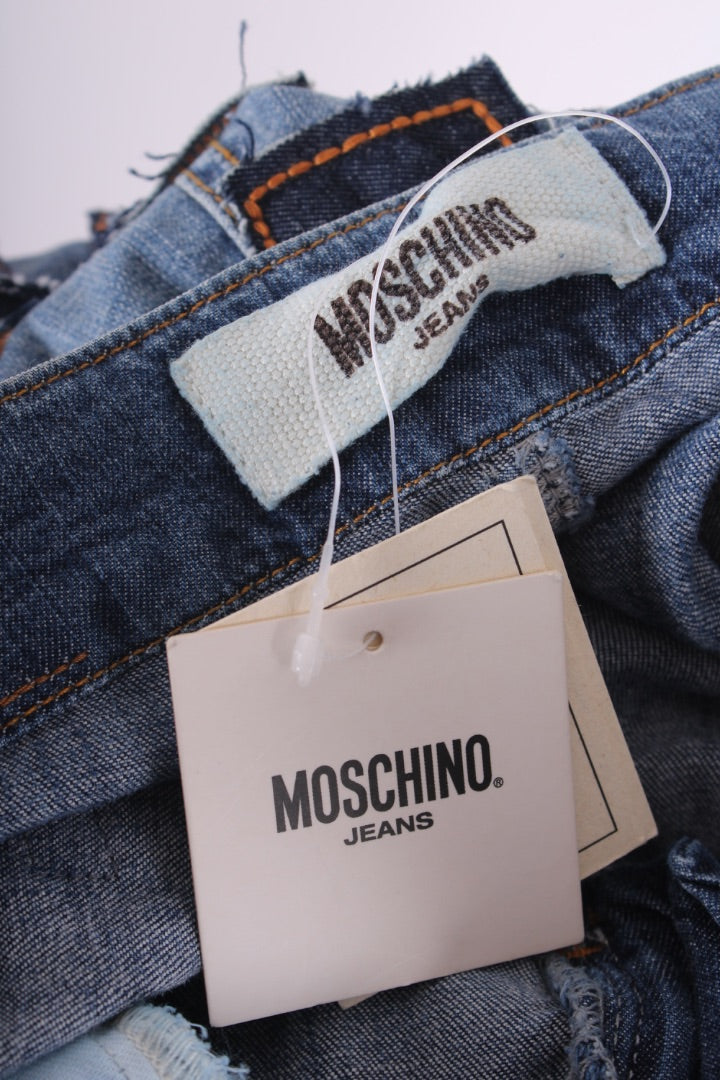 Moschino Jeans Vintage Patch Slogan Jeans Denim 26W