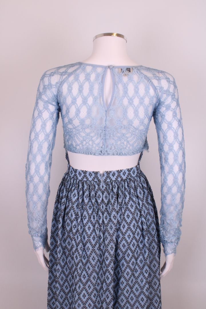 Temperley London L/S Lace Dress Blue 8